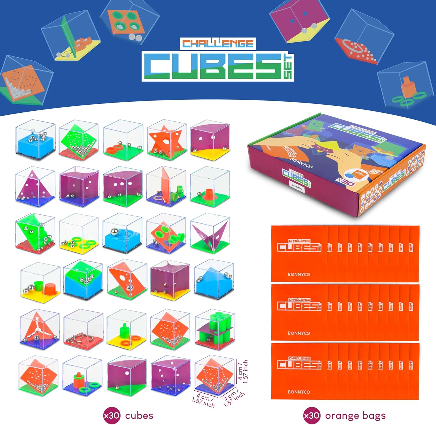 Brain Teaser Puzzles Cubes Pac - Party Favor Bag 评论和价格