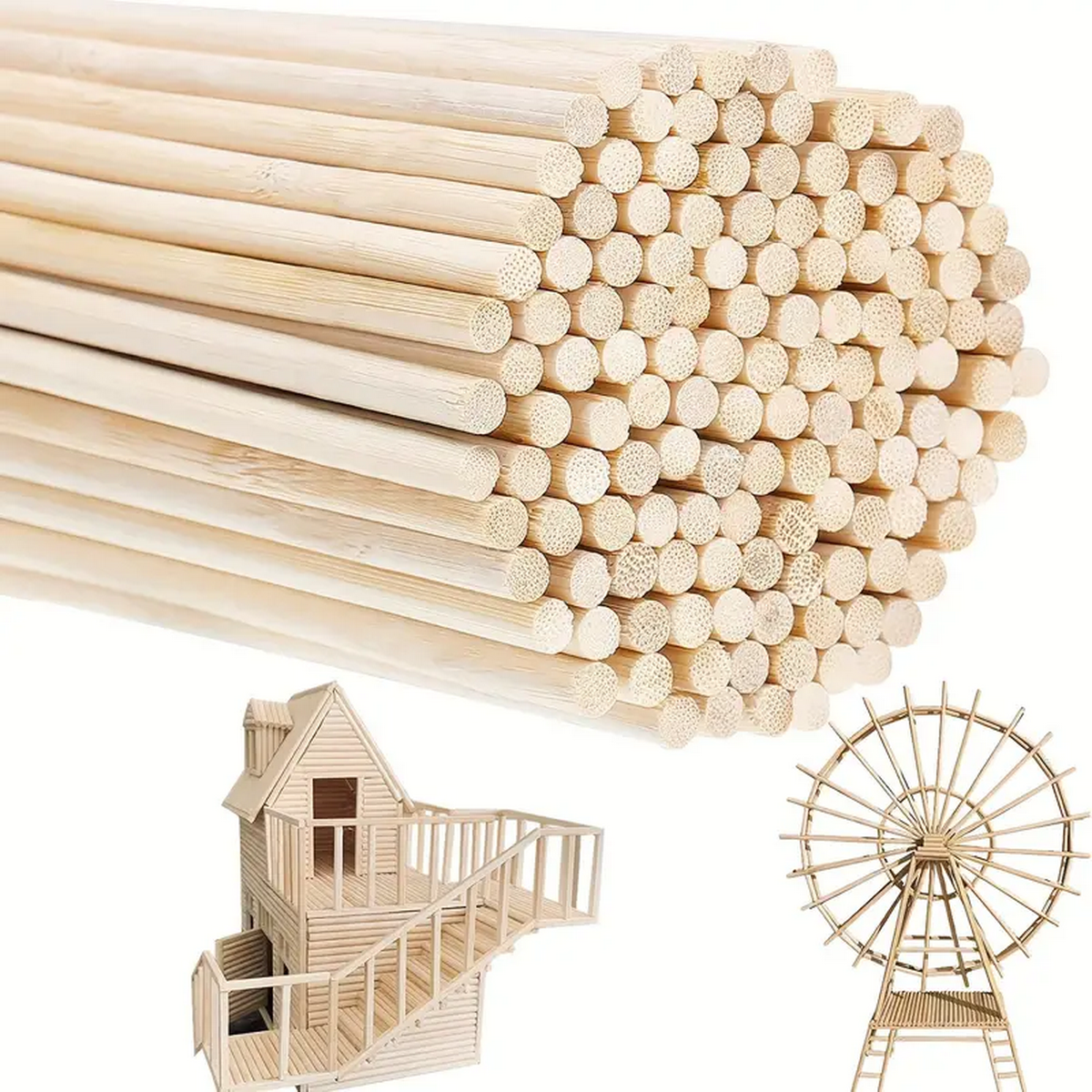 DIY Bamboo Sticks 50/100pcs Na - Cotton Candy Cone 评论和价格