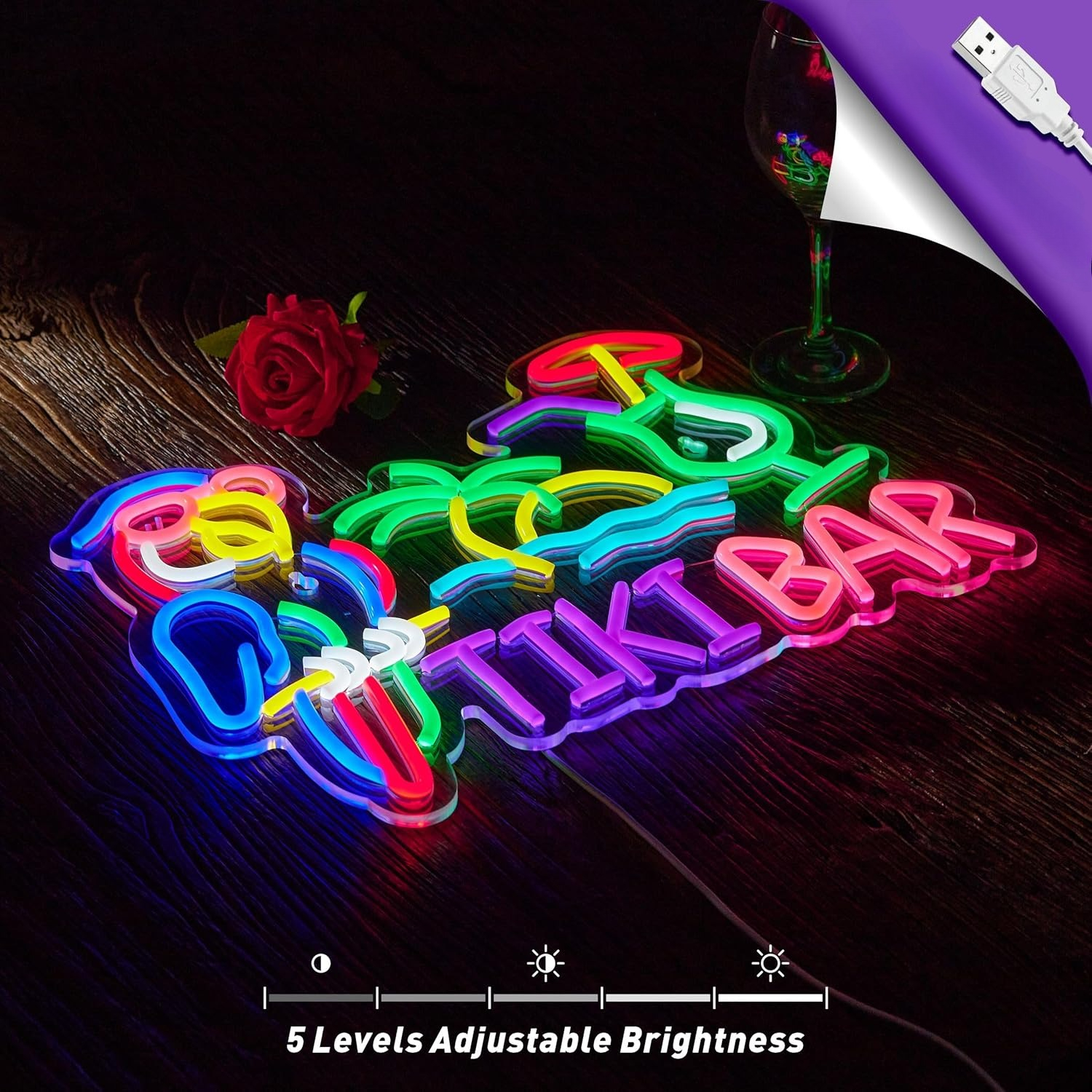 Tiki Bar Parrot Palm Tree Neon - Neon Sign Party 评论和价格