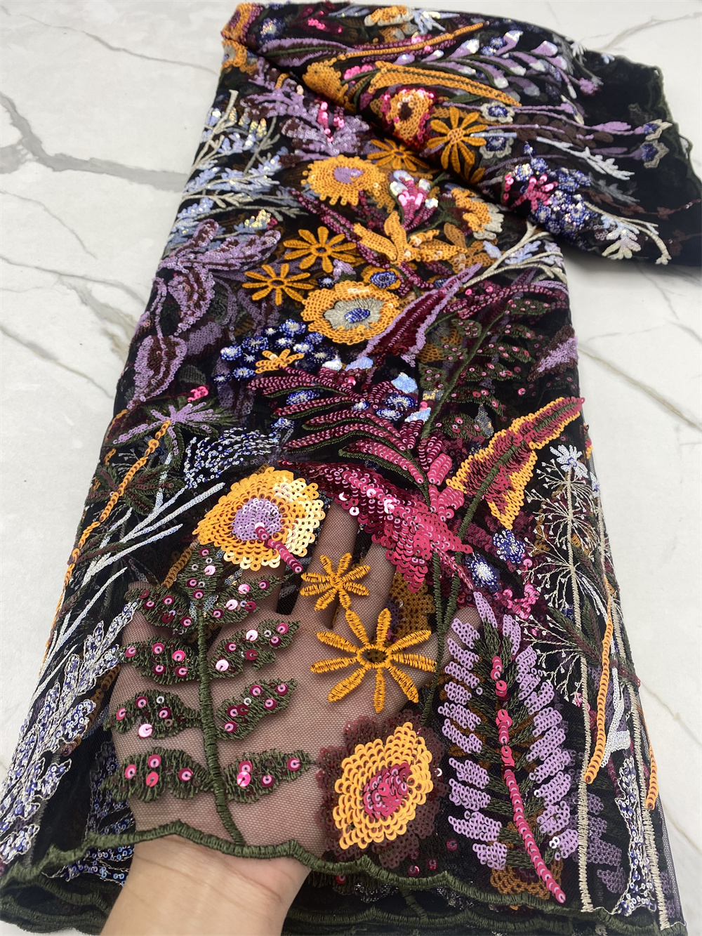 African Sequins Lace Fabric 20 - Glitter Tablecloth 评论和价格