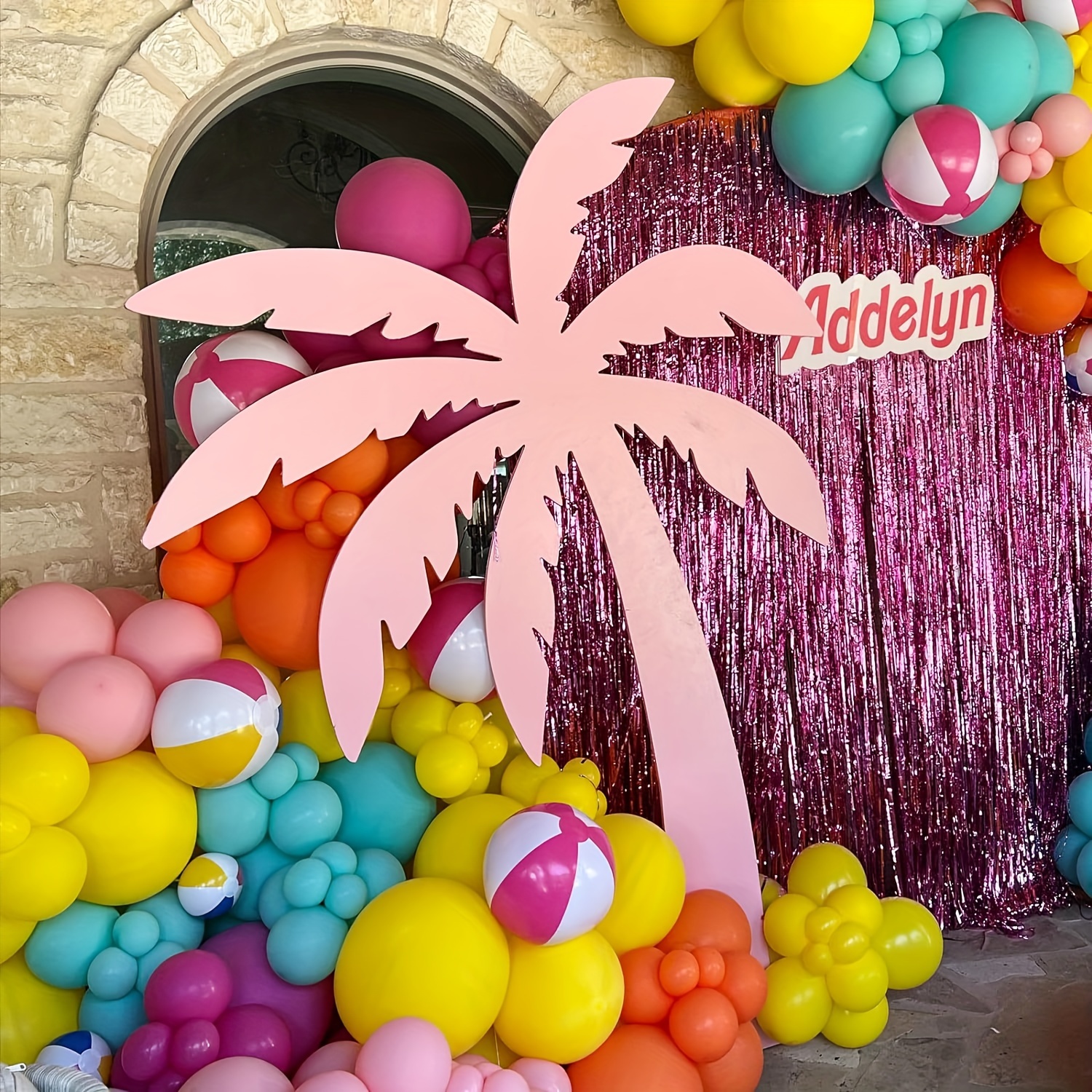 130pcs Pink Yellow Orange Ball - Balloon Arch Kit 评论和价格