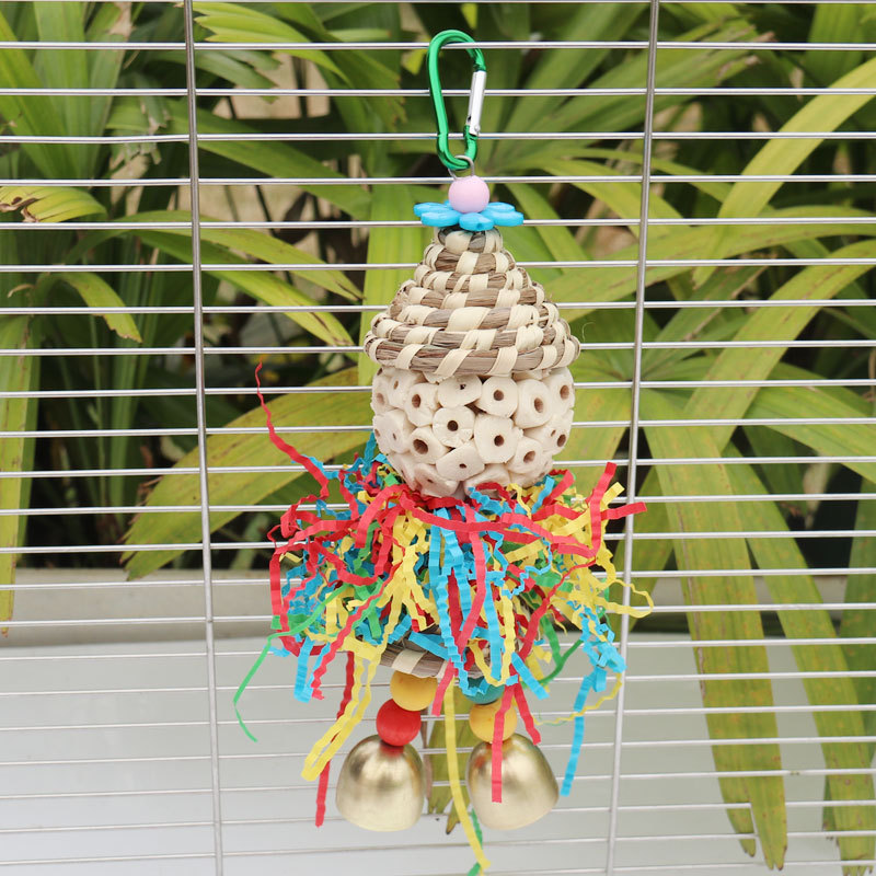 Bird toys, straw hats, colored - Paper Straw Color 评论和价格