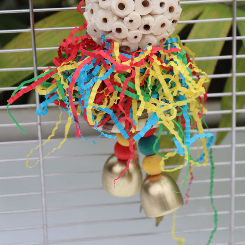 Bird toys, straw hats, colored - Paper Straw Color 评论和价格