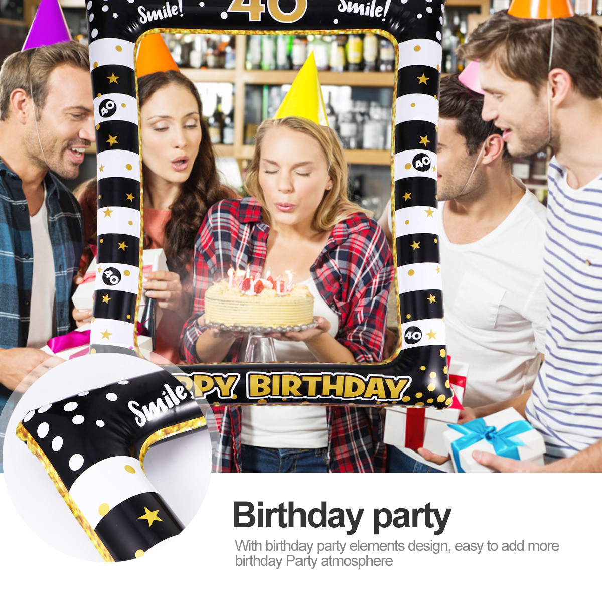 Photo Frame Birthday Party Boo - Photo Booth Frame 评论和价格