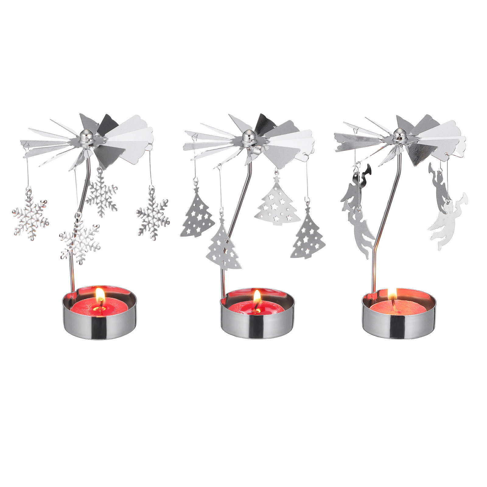 3Pcs Metal Rotating Candlehold - Centerpiece Stick 评论和价格