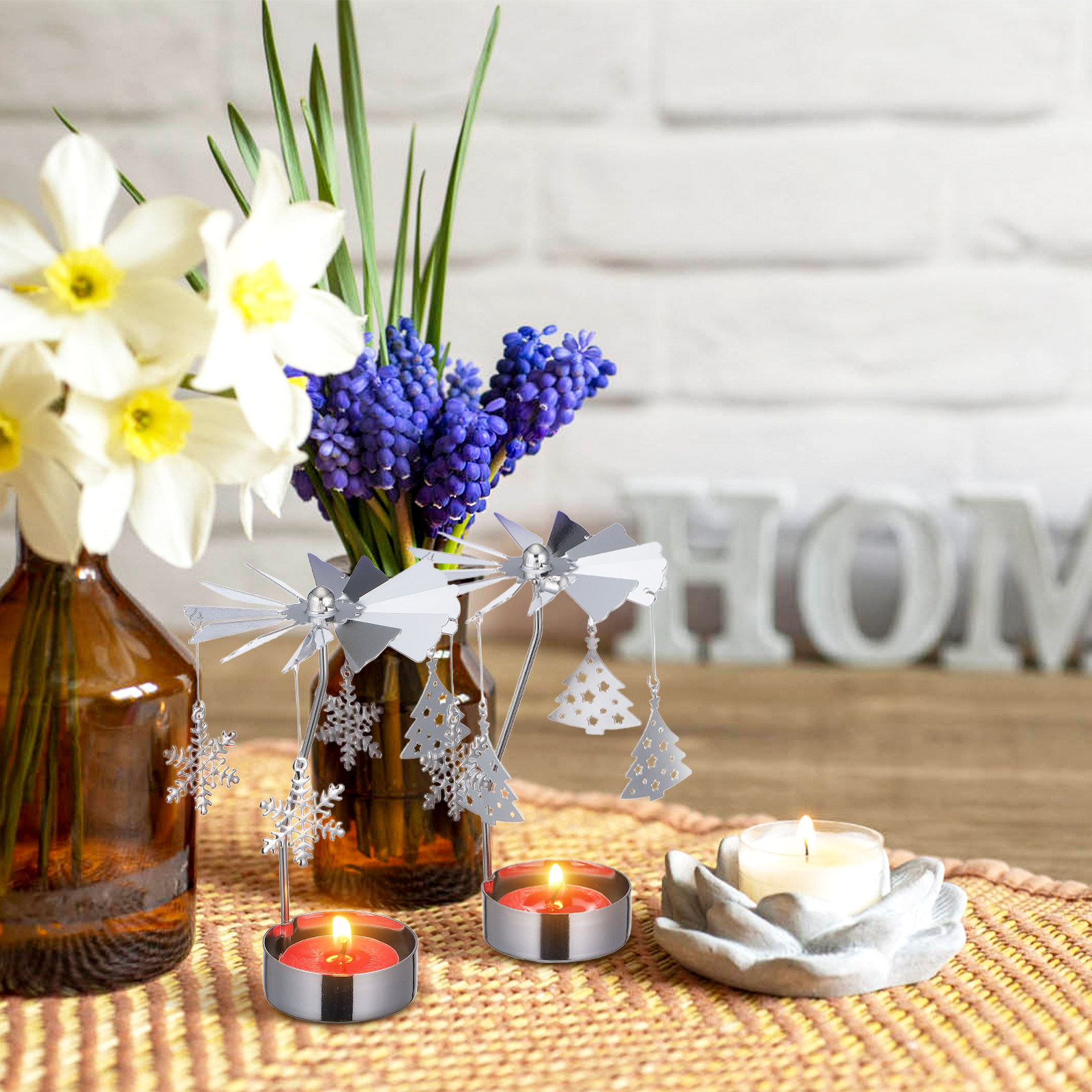 3Pcs Metal Rotating Candlehold - Centerpiece Stick 评论和价格