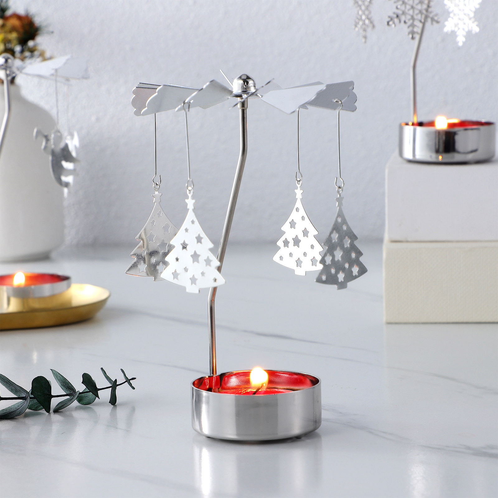 3Pcs Metal Rotating Candlehold - Centerpiece Stick 评论和价格