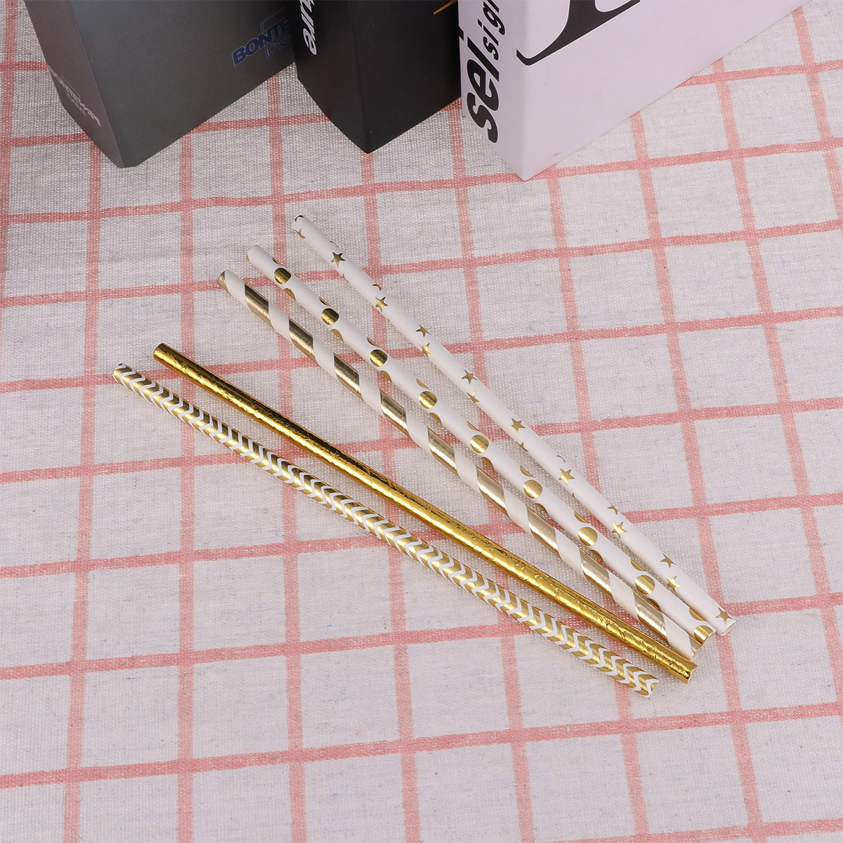 50Pcs Heart Paper Straws Biode - Paper Straw Color 评论和价格