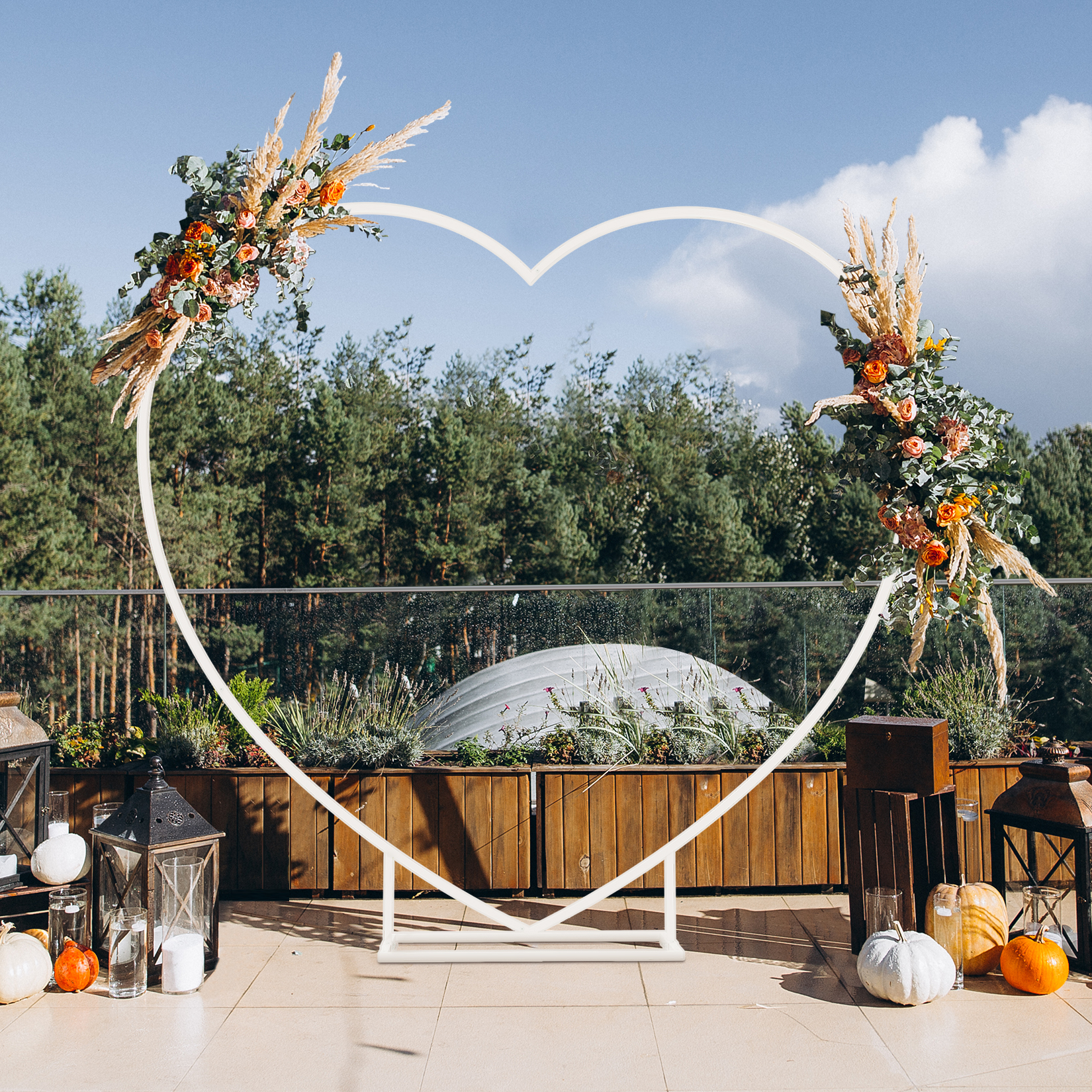 Heart Shaped White Metal Ballo - Balloon Arch Kit 评论和价格