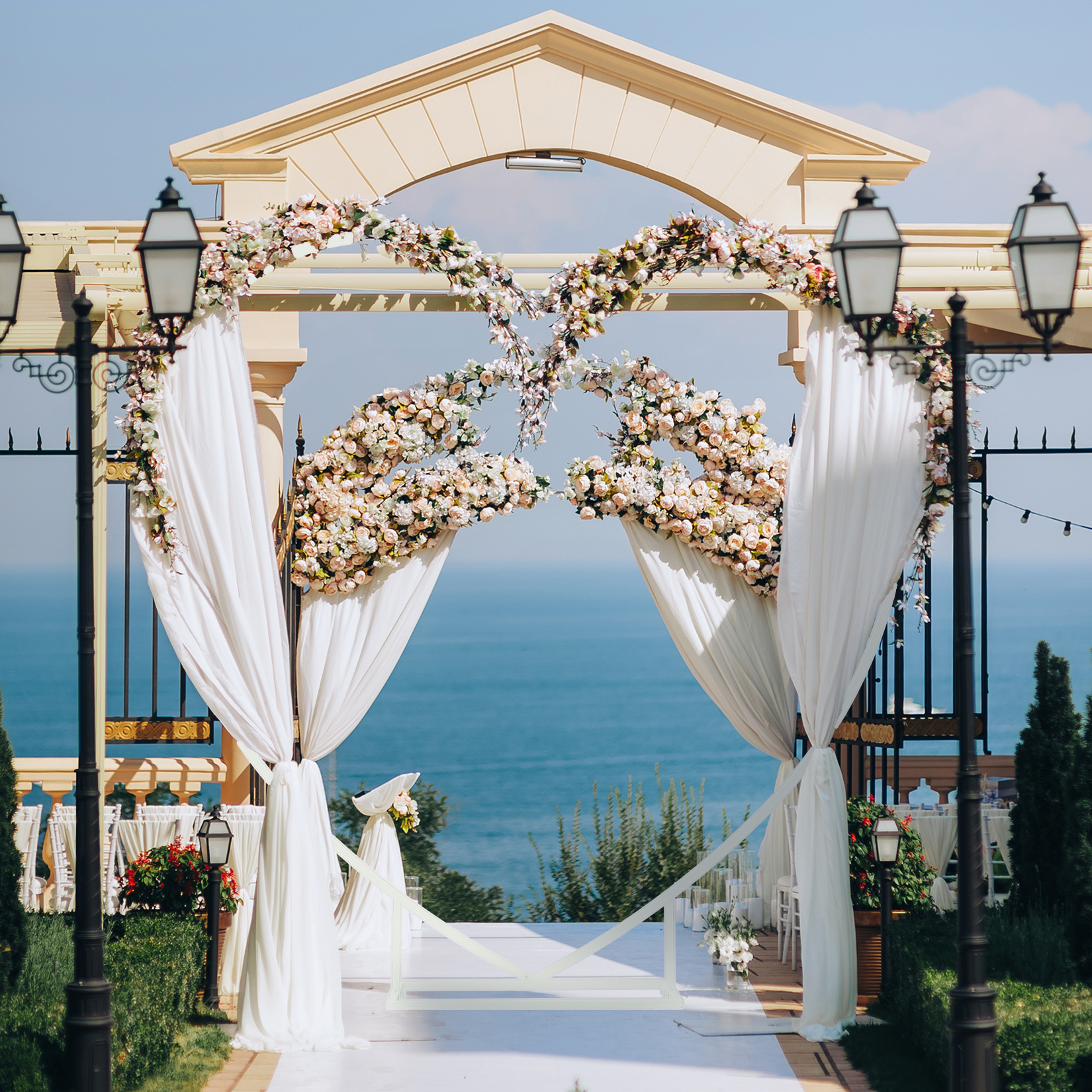 Heart Shaped White Metal Ballo - Balloon Arch Kit 评论和价格