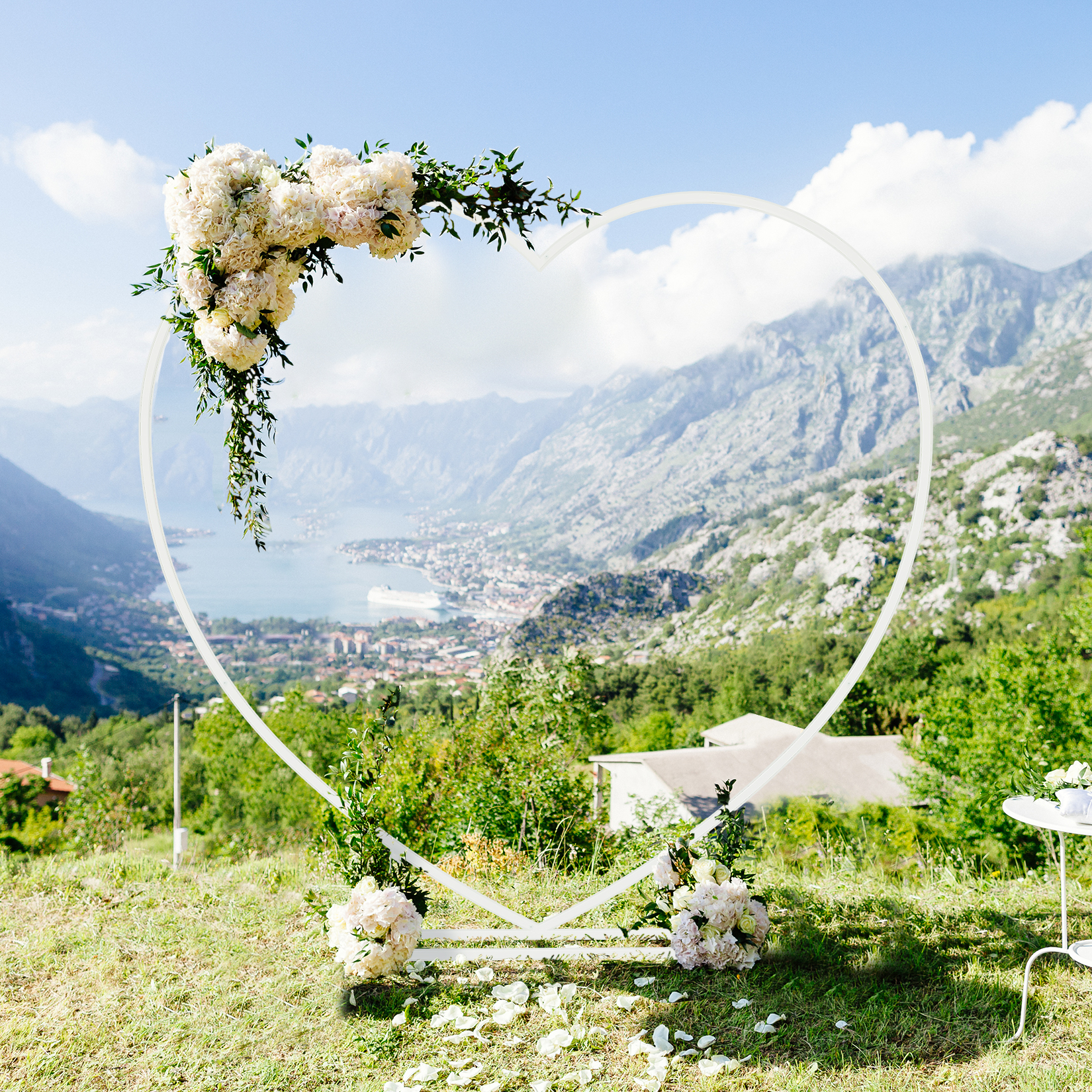 Heart Shaped White Metal Ballo - Balloon Arch Kit 评论和价格