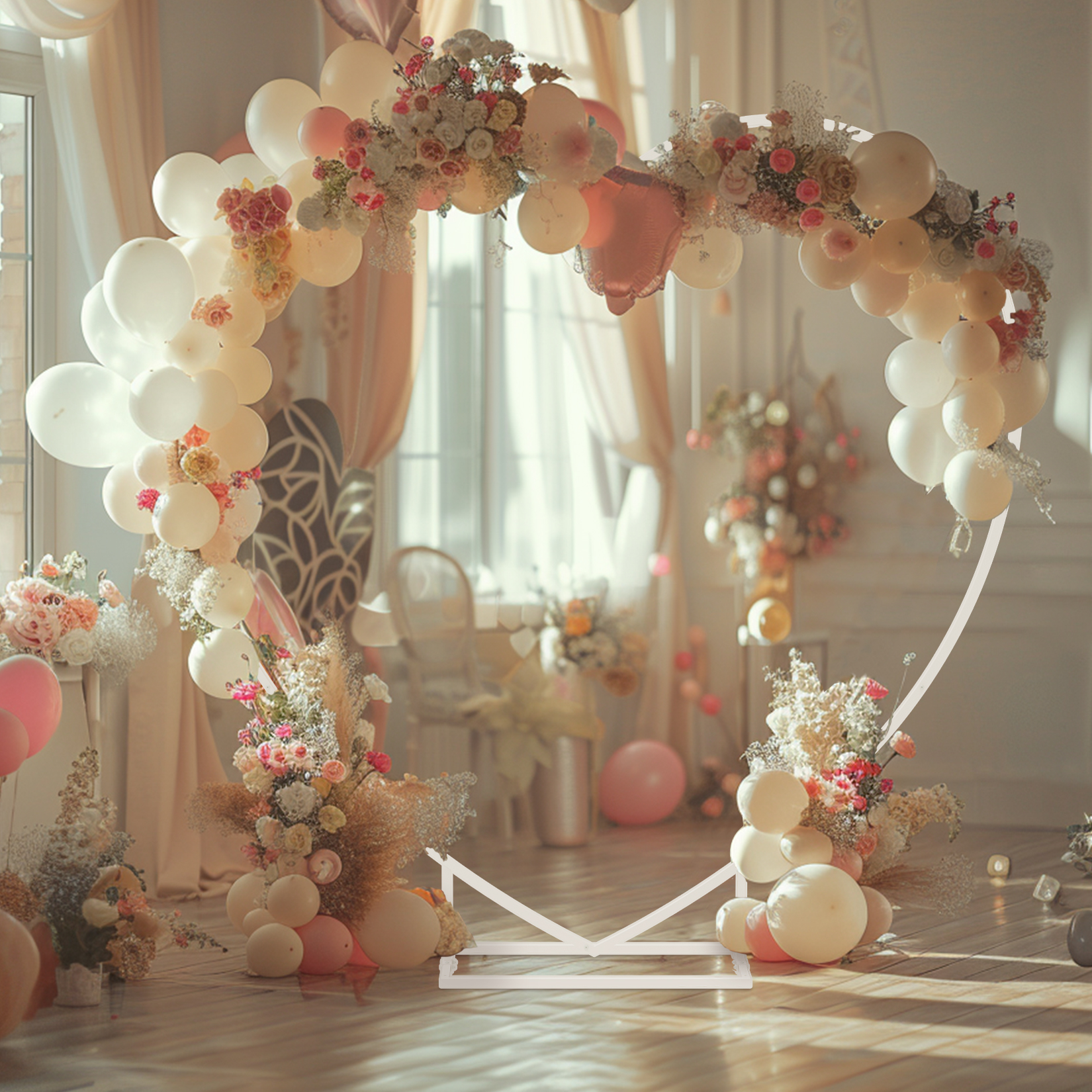 Heart Shaped White Metal Ballo - Balloon Arch Kit 评论和价格