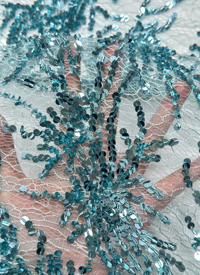 5 Yards African Net Lace Fabri - Glitter Tablecloth 评论和价格