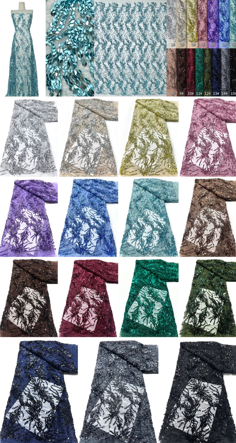5 Yards African Net Lace Fabri - Glitter Tablecloth 评论和价格
