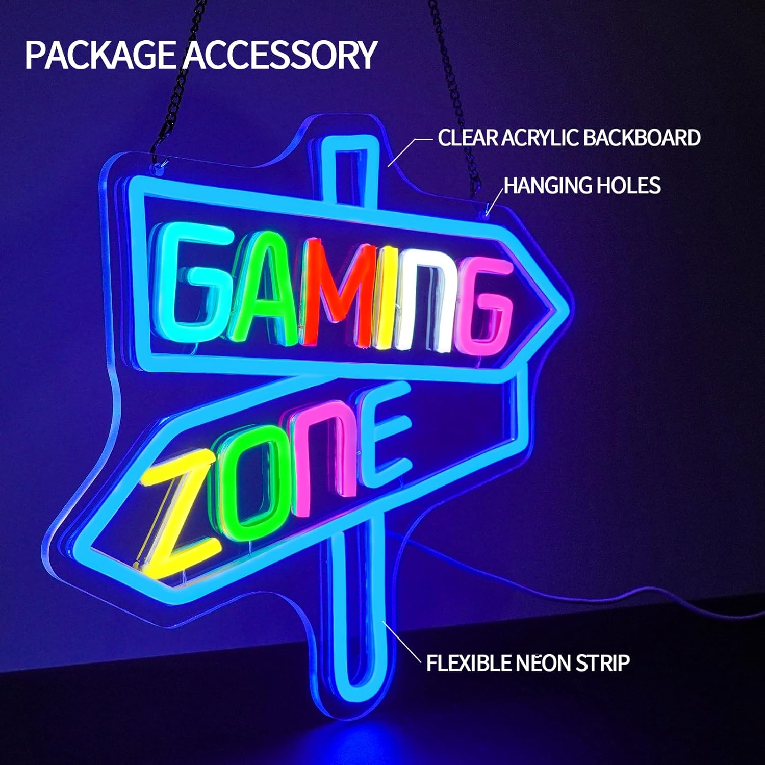 Gaming Zone Neon Sign USB LED  - Neon Sign Party 评论和价格