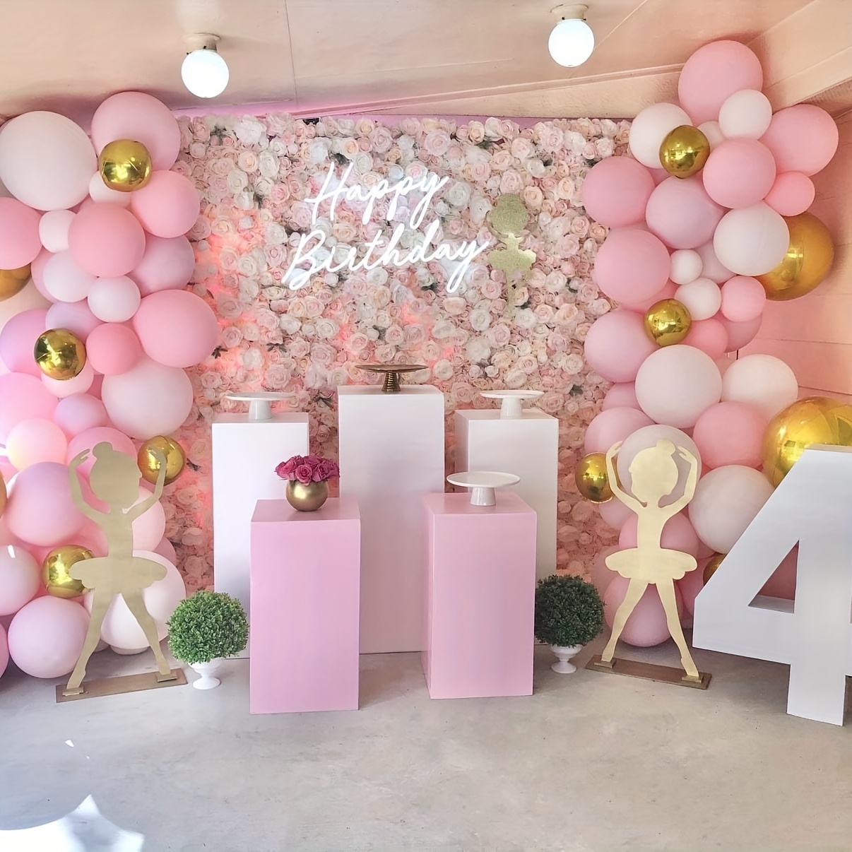 125pcs Pink & White Balloon Ar - Balloon Arch Kit 评论和价格