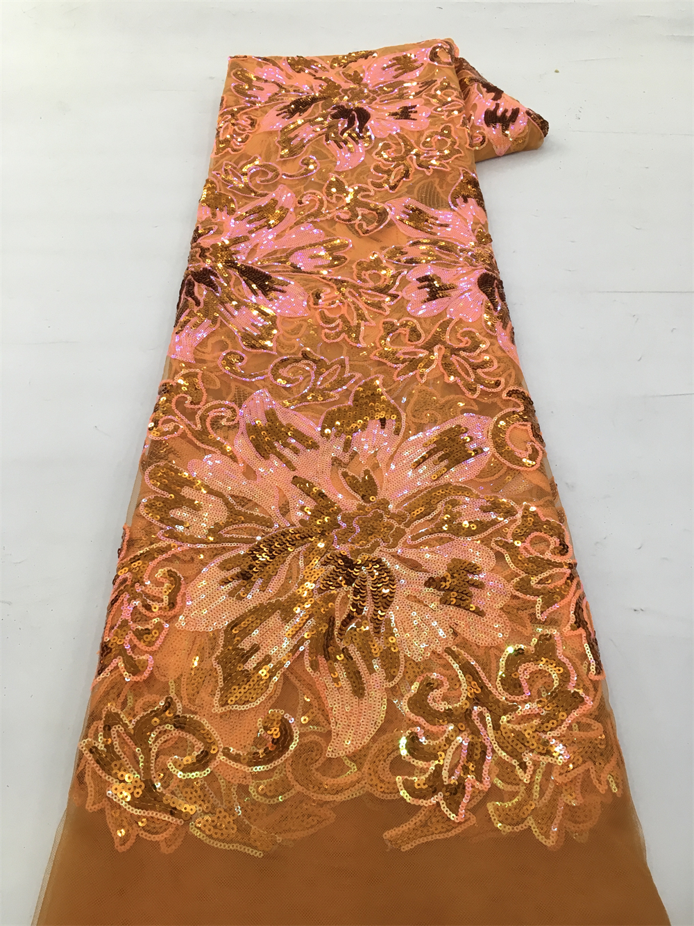 African Sequins Net Lace Fabri - Glitter Tablecloth 评论和价格