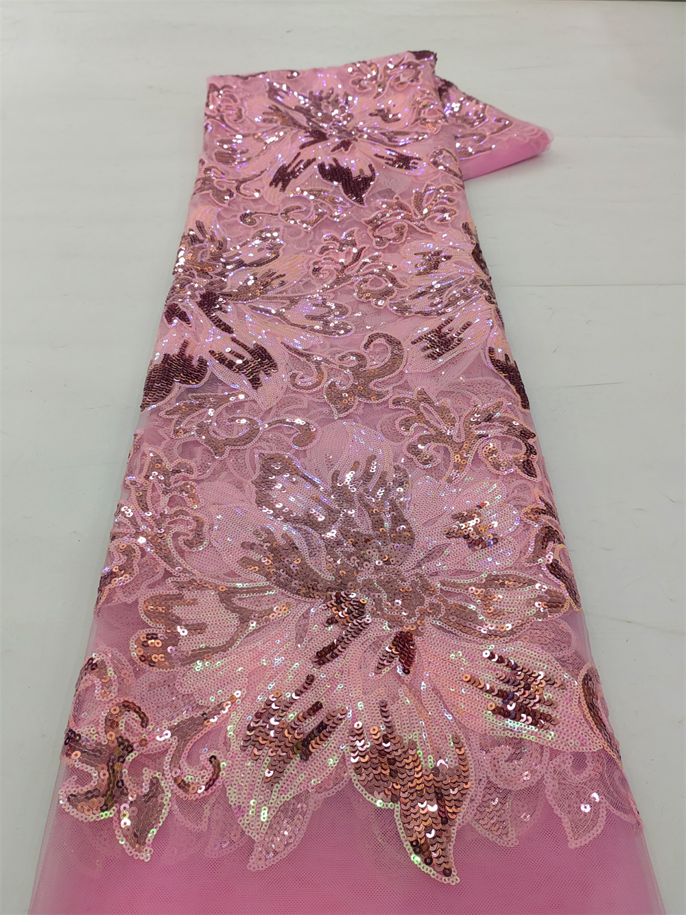 African Sequins Net Lace Fabri - Glitter Tablecloth 评论和价格