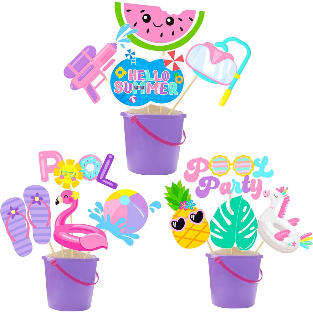 18pcs Summer Pool Party Center - Centerpiece Stick 评论和价格